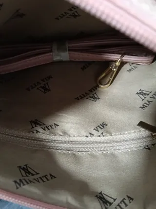 Bolso cartera lentejuelas rosa y plateado