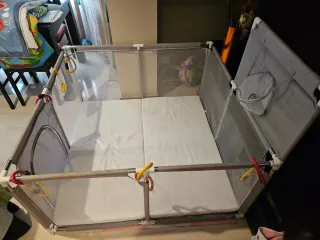 Parque infantil 120x120 gris