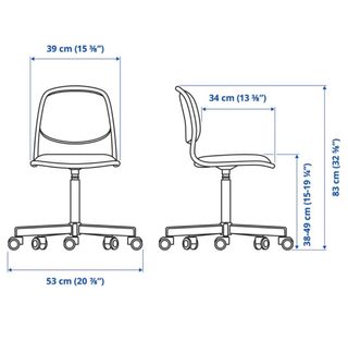 Silla de escritorio infantil IKEA ORFJALL rosa