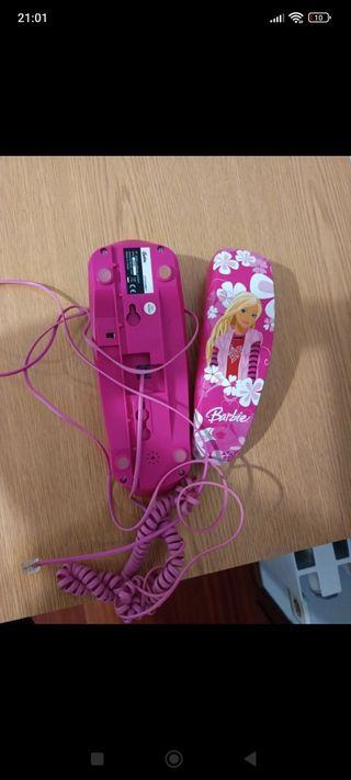 Teléfono Barbie rosa con clavijas
