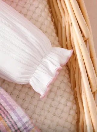 -Vestido muñeco reborn o  bebé 0-1 mes cuadros ros