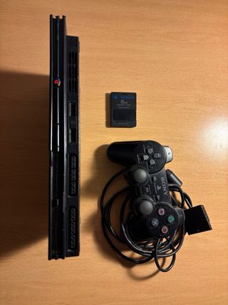 Consola PlayStation 2 Negra + Mando y Tarjeta