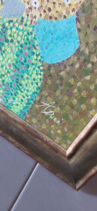 Cuadro lienzo El Beso klimt pintado a mano pintura