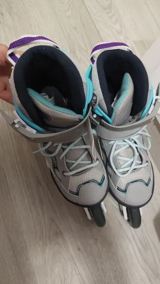 Patines en línea Oxelo grises y turquesa