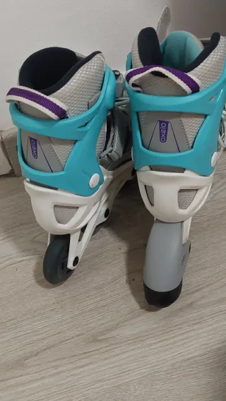 Patines en línea Oxelo grises y turquesa