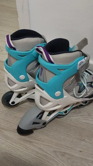 Patines en línea Oxelo grises y turquesa