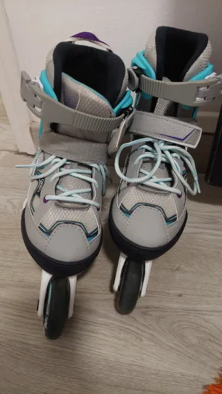 Patines en línea Oxelo grises y turquesa