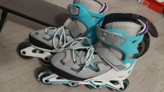 Patines en línea Oxelo grises y turquesa