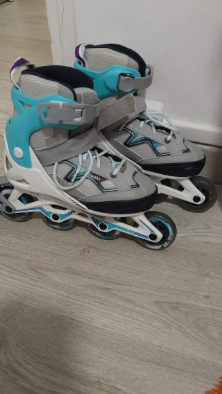 Patines en línea Oxelo grises y turquesa