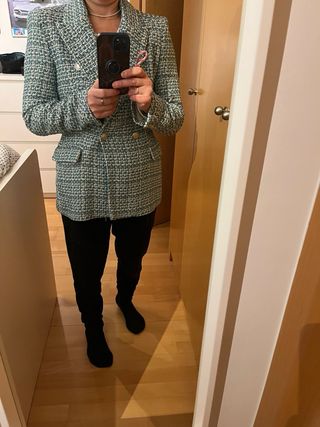 Americana Zara Tweed Verde Multicolor