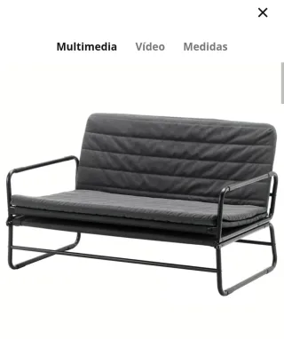 Sofá cama HAMMARN gris oscuro/negro