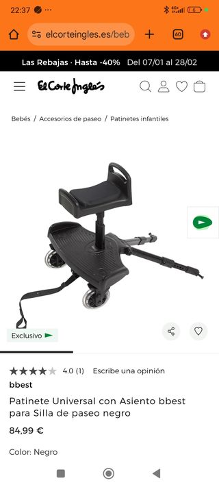 Patinete Universal con Asiento bbest