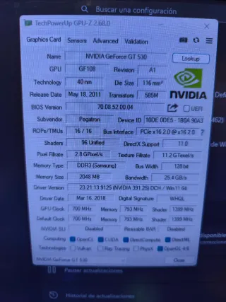 Tarjeta Gráfica GT 530