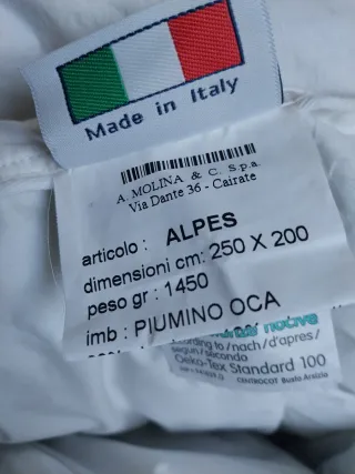 Piumone Molina down since 1890