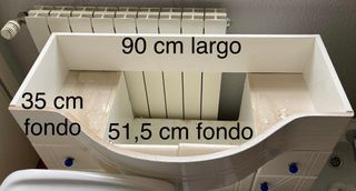 Mueble baño 90 cm + lavabo + grifo | SIN encimera
