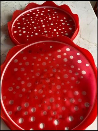 2 Vassoi per microonde rossi trasparenti