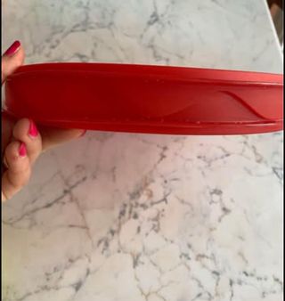 2 Vassoi per microonde rossi trasparenti