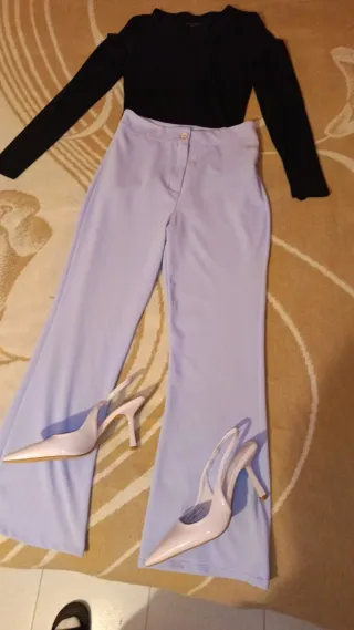 Conjunto Top y Pantalón Palazzo Morado