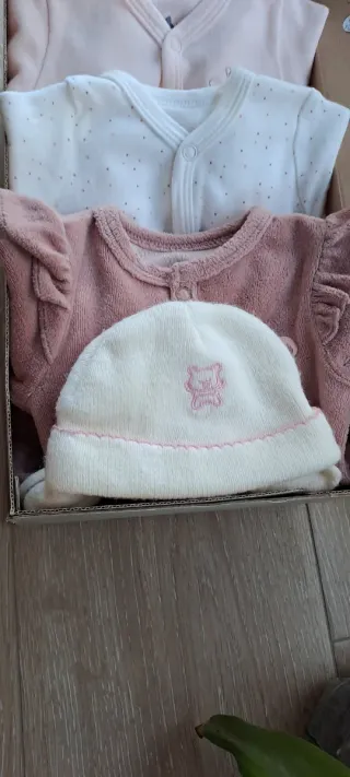 Conjunto Ropa Bebé Niña Rosa y Blanco