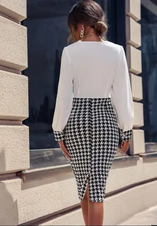 Vestido elegante blanco y negro sin estrenar