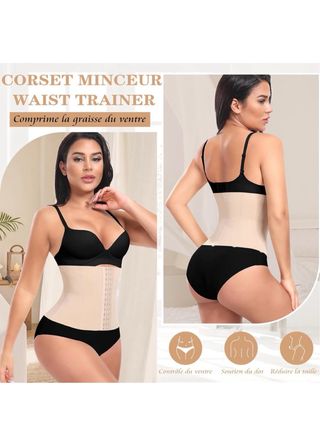 YARRCO 2Fajas Reductoras Mujer Beige/Negra