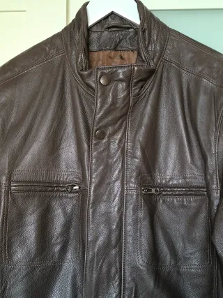 Chaqueta Piel Massimo Dutti Marrón Y2K