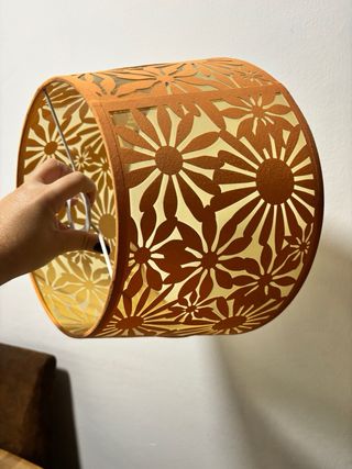 Lámpara de techo naranja floral