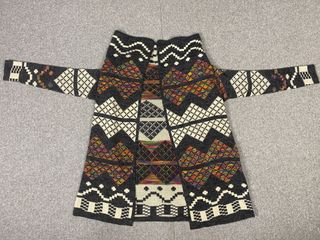 Cardigan Vintage Fantasia Etnica Grigio Multicolor