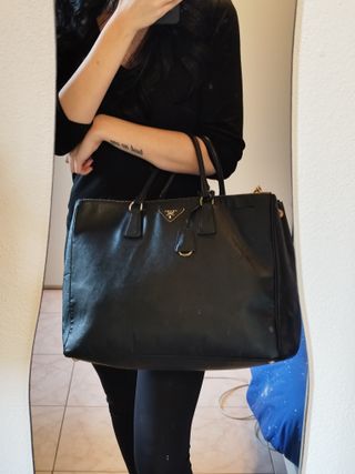 Borsa Prada Galleria Large Pelle Saffiano Nera