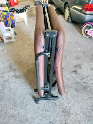 Cama Plegable Marrón Tela y Metal