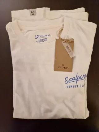 3 Camisetas Scalpers Blancas talla 12