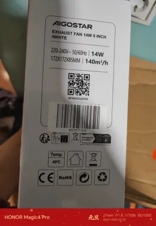 Ventilador Aigostar 117mm