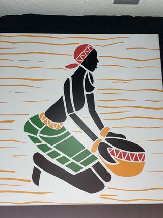 Cuadro decorativo mujer africana tambor