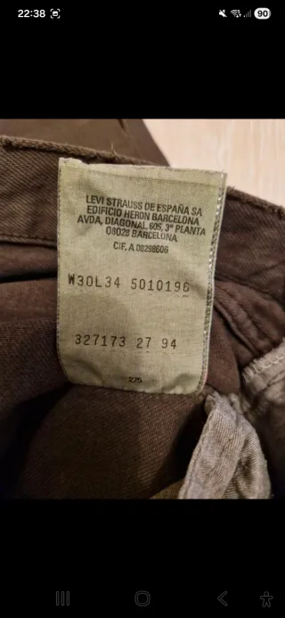 Levi's 501 Vaqueros Vintage Talla 30/34(36) marrón