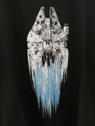 Camiseta negra Halcón Milenario Star Wars. Talla L