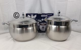 Set 4 Pentole Acciaio Inox 18/10