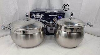 Set 4 Pentole Acciaio Inox 18/10