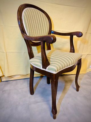 Silla vintage madera y tela