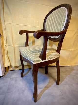 Silla vintage madera y tela