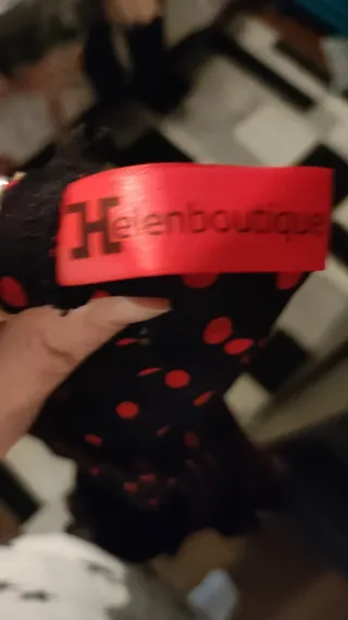 Vestido mujer lunares negro y rojo