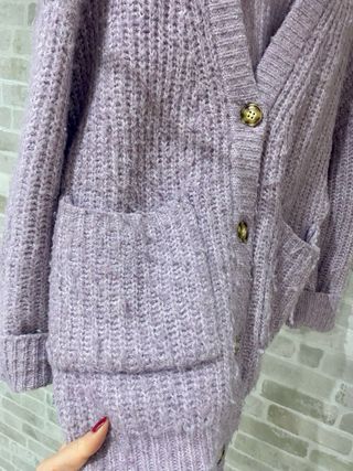 Chaqueta Zara Lana Morada Talla M