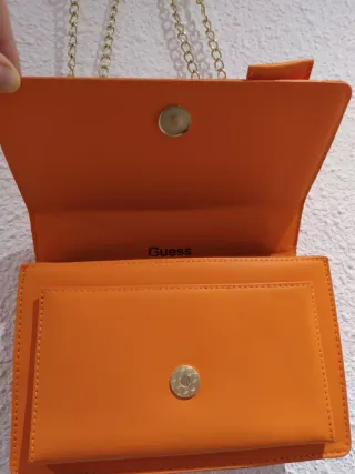 Bolso Guess Naranja Cadena Dorada