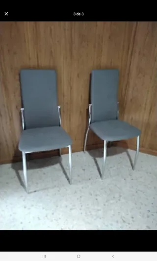 6 Sillas Grises Metálicas