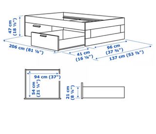 Cama individual Brimnes Ikea con almacenaje
