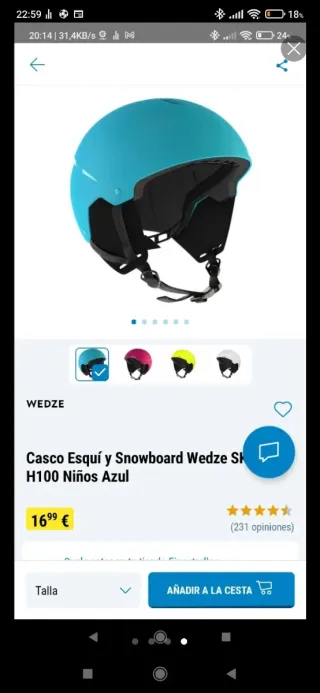 Casco de esquí junior rojo