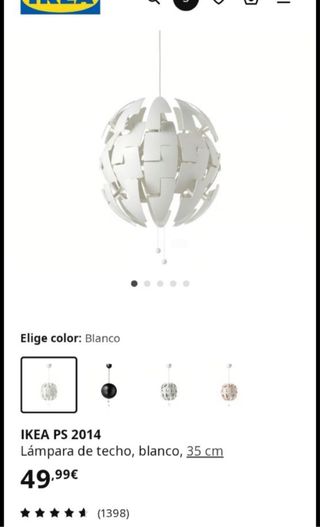 Lámpara colgante esférica Ikea