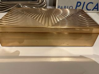 Joyero metálico dorado diseño abanico