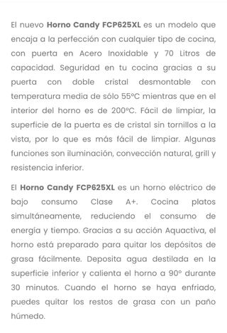 Horno Candy FCP625XL