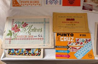 9 revistas antiguas punto de cruz