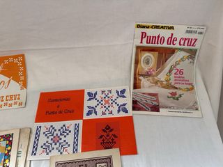 9 revistas antiguas punto de cruz